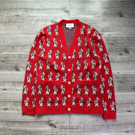 gucci pig cardigan|gucci cardigan used.